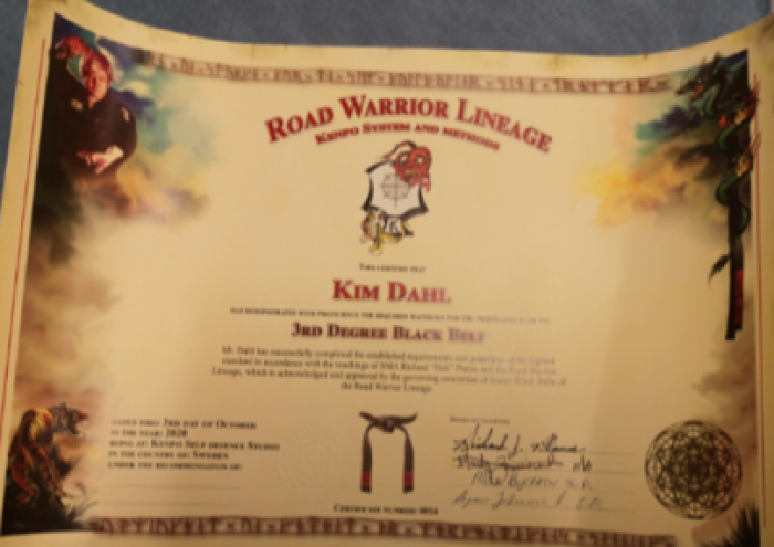 Black belt 3rd degree · October 3, 2020 · Promoted by SMA Huk Planas 10th & Marty Z 9th & Max B 7th & Ingmar Johansson 7th