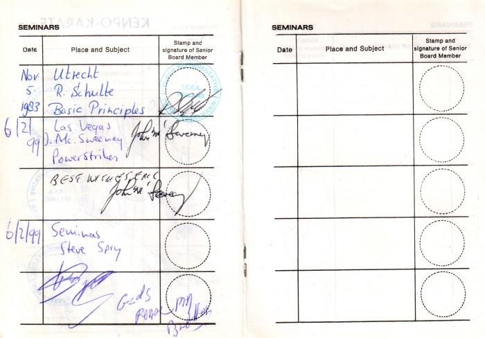 Old IKKA passport some seminars