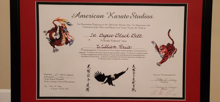 Black belt 1st degree · August 8, 1998 · Promoted by Marc Shay