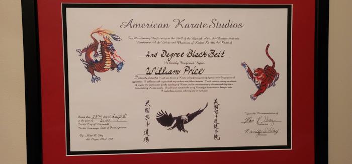 Black belt 2nd degree · August 28, 2000 · Promoted by Marc Shay