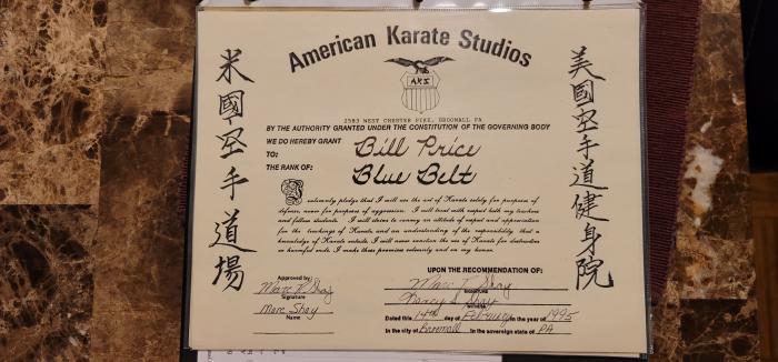 Blue belt · February 14, 1995 · Promoted by Marc Shay