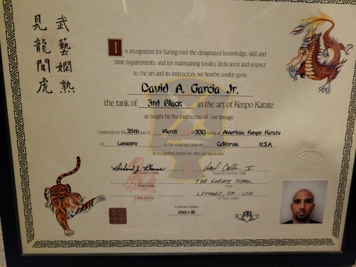 Black belt 3rd degree · March 28, 2015 · Promoted by David Calhoun