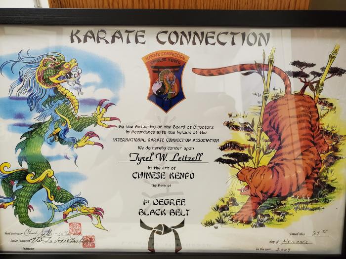 Black belt 1st degree · November 11, 2009 · Promoted by Steve Zalazowski, Sr.
