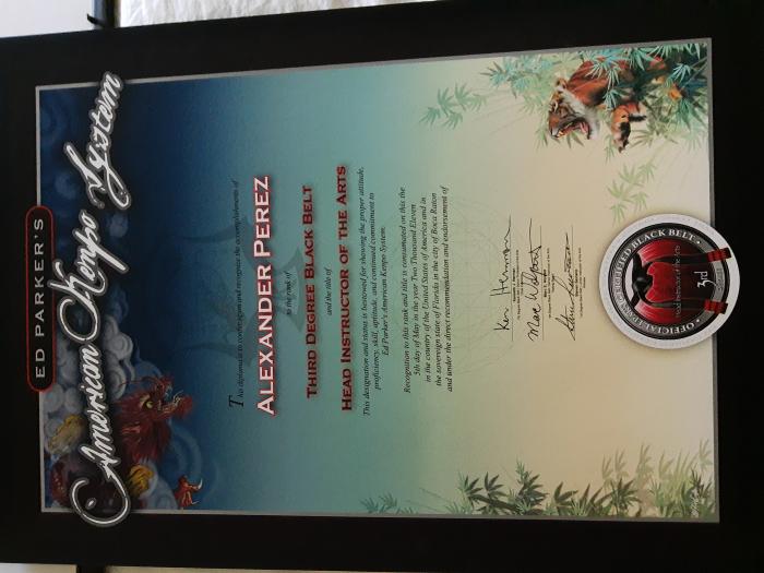 Black belt 3rd degree · May 5, 2011 · Promoted by Kenneth Herman
