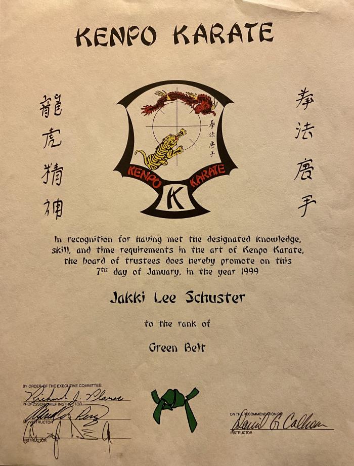 Green belt · January 7, 1999 · Promoted by David G Calhoun
