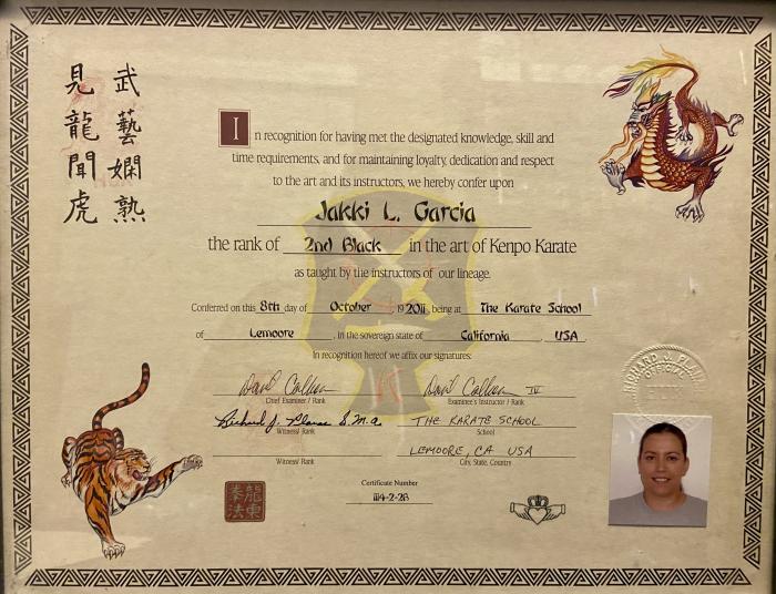 Black belt 2nd degree · October 8, 2011 · Promoted by David G Calhoun
