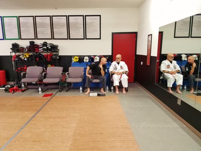 David and Sigung at a kenpo test.