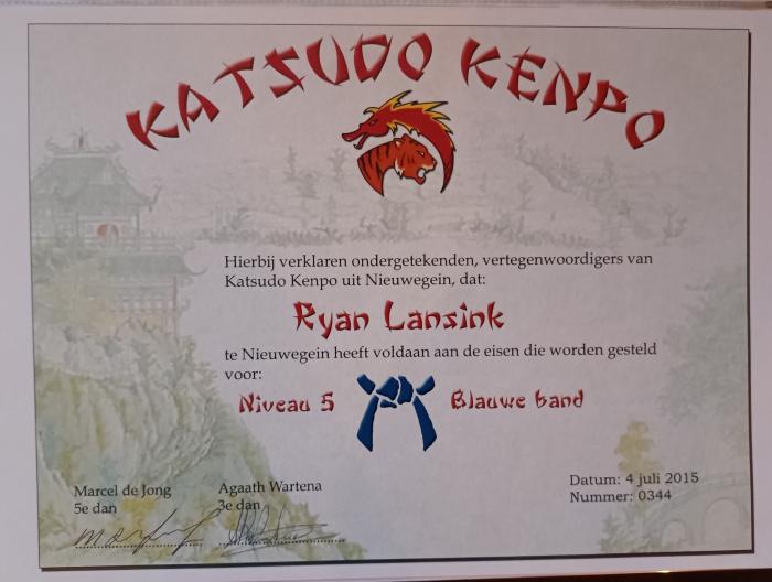 Blue belt · July 4, 2015 · Promoted by Marcel De Jong