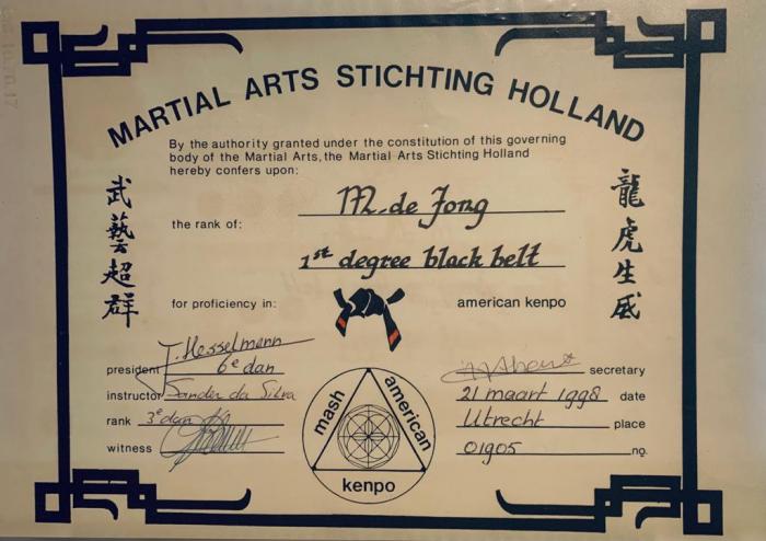 Black belt 1st degree · May 21, 1998 · Promoted by IKKA