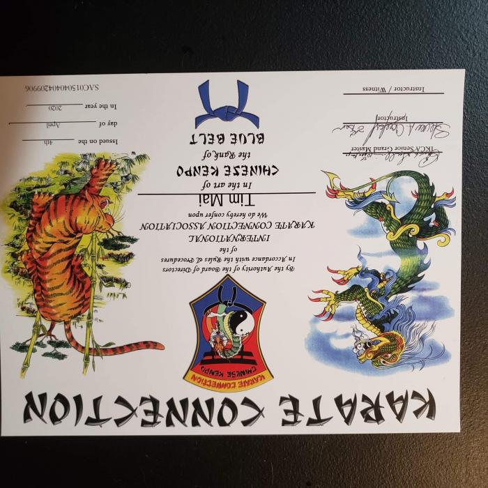 Blue belt · April 4, 2020 · Promoted by Steven Crawford Sr.