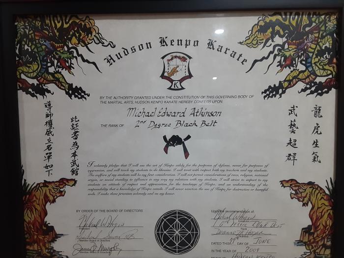 Black belt 2nd degree · June 27, 2009 · Promoted by Mike Hogan