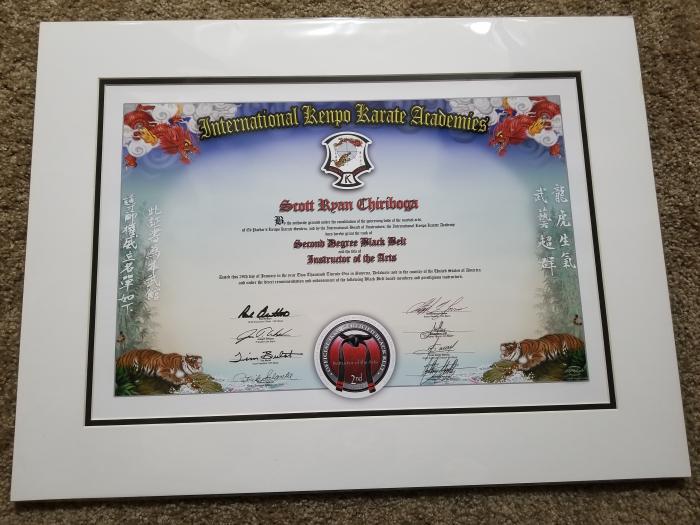 Black belt 2nd degree · January 29, 2021 · Promoted by Joseph Whelan