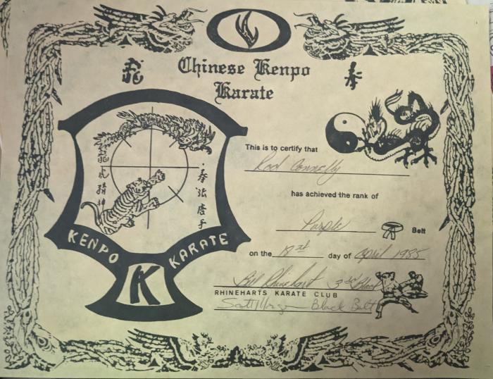 Purple belt · April 18, 1985 · Promoted by Bill Rhinehart