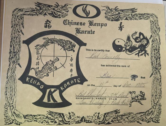Blue belt · December 11, 1985 · Promoted by Bill Rhinehart