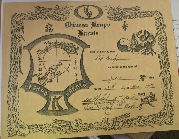 Green belt · March 3, 1987 · Promoted by Bill Rhinehart