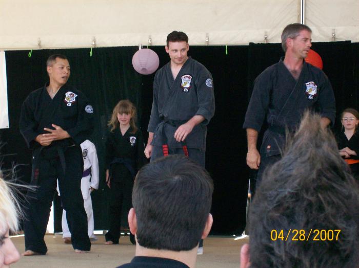 Doing a demonstration with several of the other Blacks that I work out with