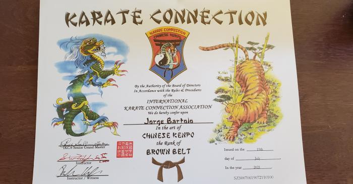 Brown belt 3rd degree · July 19, 2021 · Promoted by Steve Zalazowski