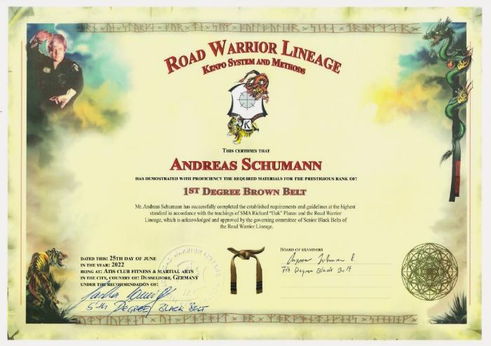 Brown belt 1st degree · June 25, 2022 · Promoted by Sascha Berning