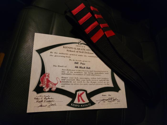 Black belt 4th degree · October 27, 2022 · Promoted by Joe Doyle