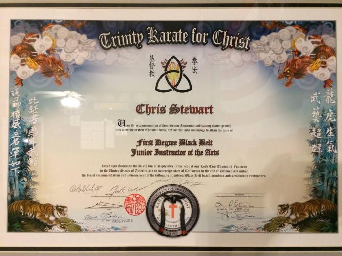 Black belt 1st degree · April 20, 1999 · Promoted by Greg Jones